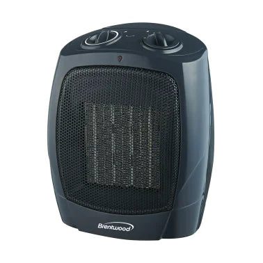 Brentwood® 1500 Watt Max Compact Portable Ceramic Space Heater with safety mesh guard overheat and tip-over protection